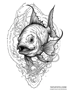A anglerfish, with its glowing lure, symboliz... - эскиз тату (№1752053530_0, 09.07.2025 09:32) — Tatufoto.com