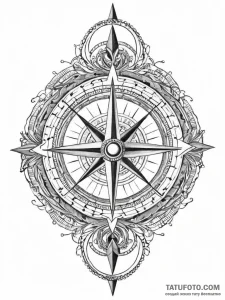 A compass, its needle is broken and spinning,... - эскиз тату (№1752054384_0, 09.07.2025 09:46) — Tatufoto.com