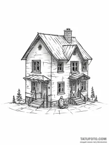 A person, building a home for someone else - эскиз тату (№1752054892_0, 09.07.2025 09:54) — Tatufoto.com