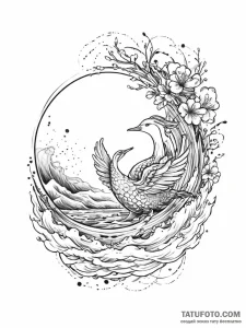 A powerful migratory goose, at the head of it... - эскиз тату (№1752055231_0, 09.07.2025 10:00) — Tatufoto.com
