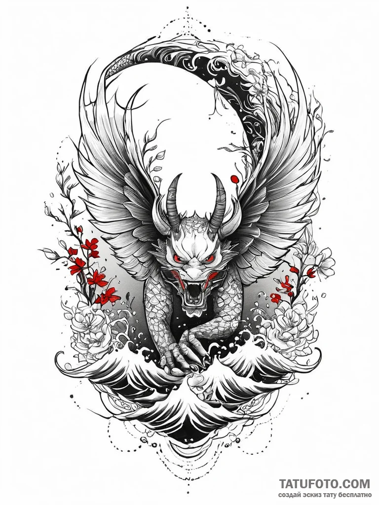 A realistic crow, its wings are spread wide,... - эскиз тату (№1752055826_0, 09.07.2025 10:10) — Tatufoto.com