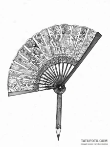 A beautiful, ornate fan, partially open, conc... - эскиз тату (№1752056079_0, 09.07.2025 10:14) — Tatufoto.com