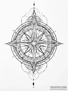 A compass, with the cardinal directions point... - эскиз тату (№1752056334_0, 09.07.2025 10:18) — Tatufoto.com