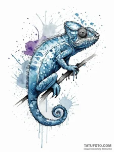 A chameleon, blending into a background of ab... - эскиз тату (№1752057102_0, 09.07.2025 10:31) — Tatufoto.com