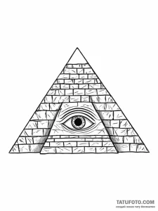 A pyramid, with a single, unblinking eye at t... - эскиз тату (№1752057187_0, 09.07.2025 10:33) — Tatufoto.com