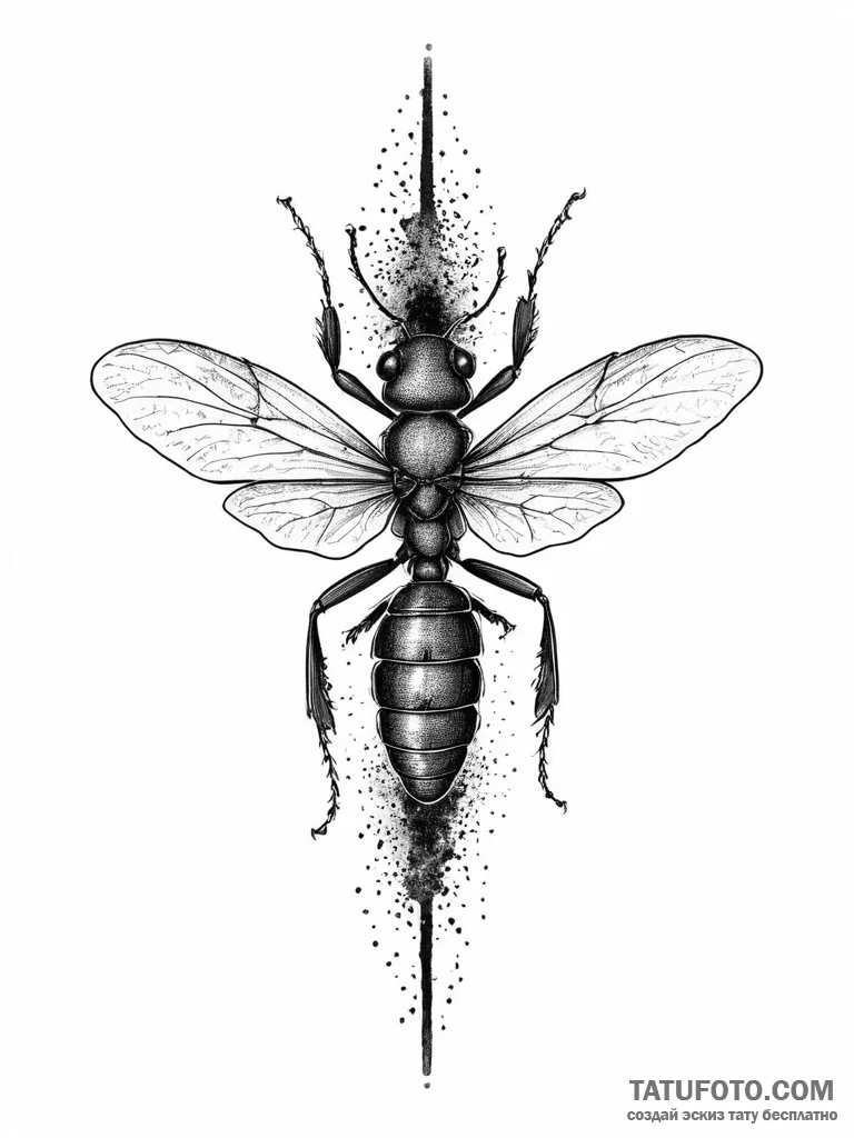 A beautiful, but strong leafcutter ant, carry... - эскиз тату (№1752058029_0, 09.07.2025 10:47) — Tatufoto.com