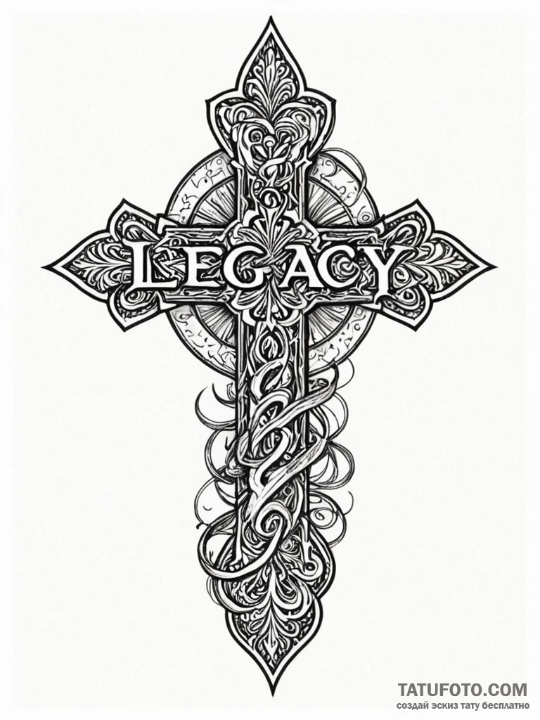 A single, powerful word "legacy", written in... - эскиз тату (№1752058626_0, 09.07.2025 10:57) — Tatufoto.com
