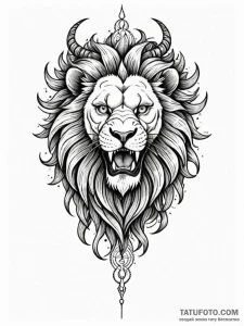 A mythological manticore, with a lion's body,... - эскиз тату (№1752059168_0, 09.07.2025 11:06) — Tatufoto.com