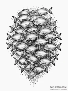 A pack of piranhas, swarming, concept art for... - эскиз тату (№1752059252_0, 09.07.2025 11:07) — Tatufoto.com