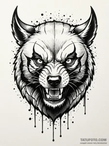 A powerful wolverine, a symbol of tenacity an... - эскиз тату (№1752059419_0, 09.07.2025 11:10) — Tatufoto.com