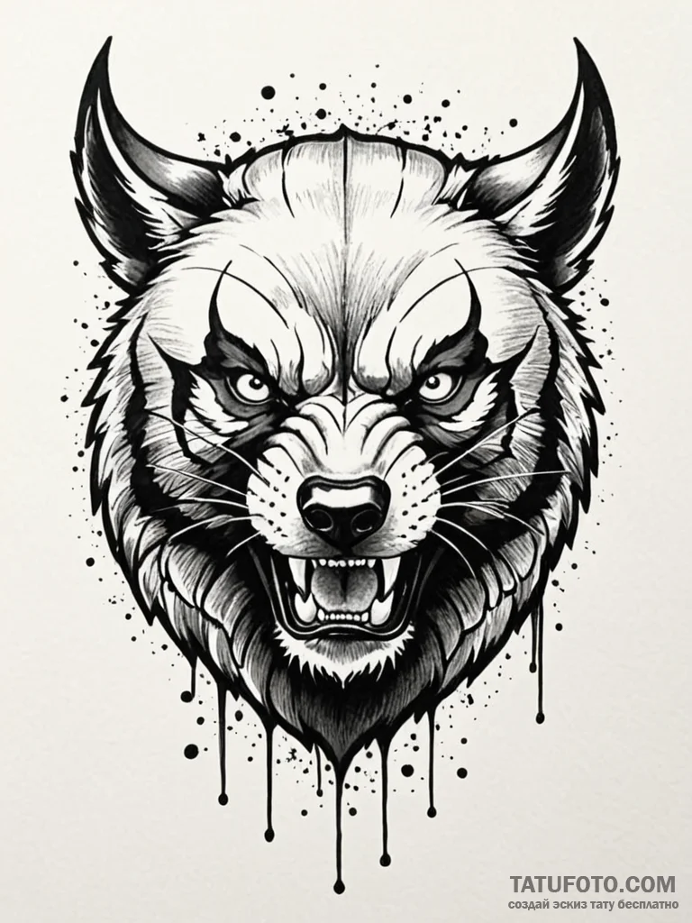 A powerful wolverine, a symbol of tenacity an... - эскиз тату (№1752059419_0, 09.07.2025 11:10) — Tatufoto.com