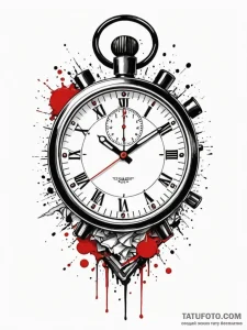 A beautiful, realistic stopwatch, its face is... - эскиз тату (№1752059793_0, 09.07.2025 11:16) — Tatufoto.com
