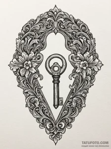 A single, perfect key, about to enter a compl... - эскиз тату (№1752060221_0, 09.07.2025 11:23) — Tatufoto.com