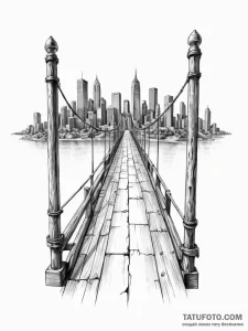 A person, building a bridge for others to cro... - эскиз тату (№1752062149_0, 09.07.2025 11:55) — Tatufoto.com
