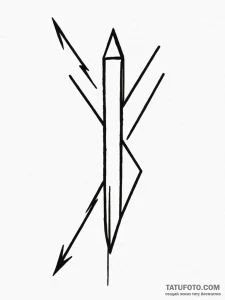 A single, black arrow, broken in half, a symb... - эскиз тату (№1752062486_0, 09.07.2025 12:01) — Tatufoto.com