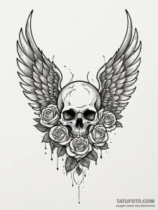 A pair of angel wings, made of soft, ethereal... - эскиз тату (№1752062654_0, 09.07.2025 12:04) — Tatufoto.com