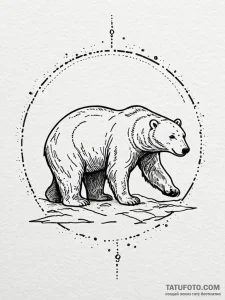 A powerful polar bear, its fur is a blizzard... - эскиз тату (№1752063421_0, 09.07.2025 12:17) — Tatufoto.com