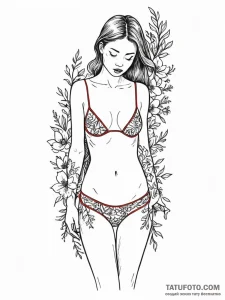 A beautiful, delicate floral pattern, peeking... - эскиз тату (№1752063504_0, 09.07.2025 12:18) — Tatufoto.com