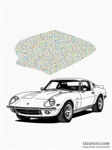 A minimalist drawing of a classic sports car'... - эскиз тату (№1752064428_0, 09.07.2025 12:33) — Tatufoto.com