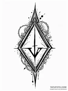 A single, black rune of war, like thurisaz or... - эскиз тату (№1752064937_0, 09.07.2025 12:42) — Tatufoto.com