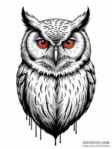 A beautiful, wise old owl, its eyes are full... - эскиз тату (№1752065021_0, 09.07.2025 12:43) — Tatufoto.com