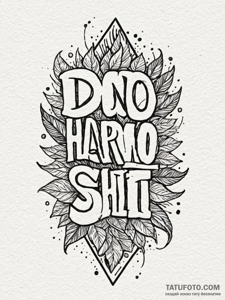 A quote "do no harm, but take no shit", tatto... - эскиз тату (№1752065521_0, 09.07.2025 12:52) — Tatufoto.com