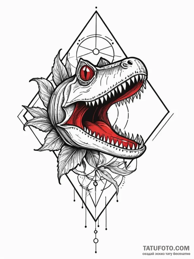 A venus flytrap, its jaws are shaped like red... - эскиз тату (№1752065691_0, 09.07.2025 12:54) — Tatufoto.com