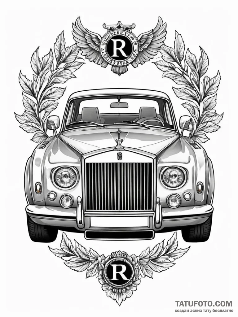 A beautiful, detailed drawing of a classic lu... - эскиз тату (№1752065775_0, 09.07.2025 12:56) — Tatufoto.com