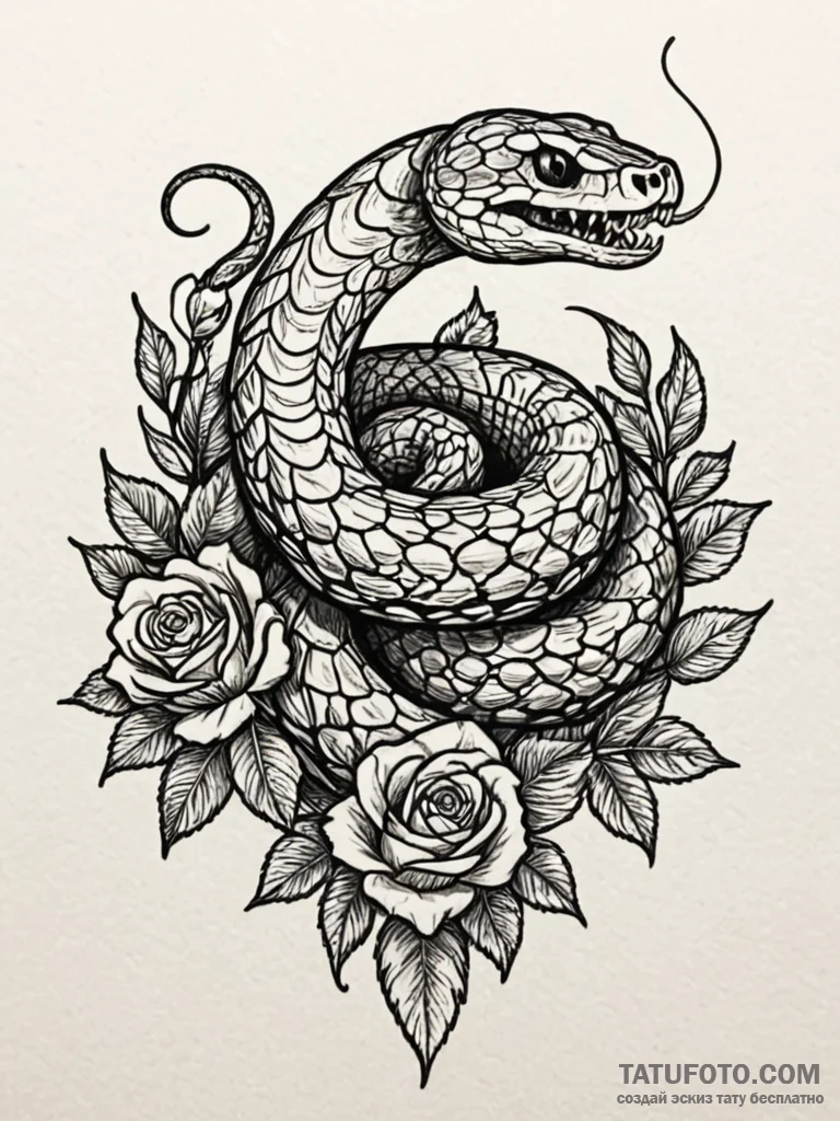 A coiled rattlesnake, its scales are made of... - эскиз тату (№1752065858_0, 09.07.2025 12:57) — Tatufoto.com