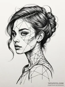 A beautiful woman with her skin having the te... - эскиз тату (№1752066108_0, 09.07.2025 13:01) — Tatufoto.com