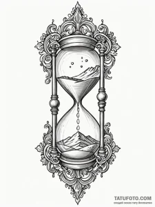 An hourglass, but the sand is flowing upwards... - эскиз тату (№1752067361_0, 09.07.2025 13:22) — Tatufoto.com