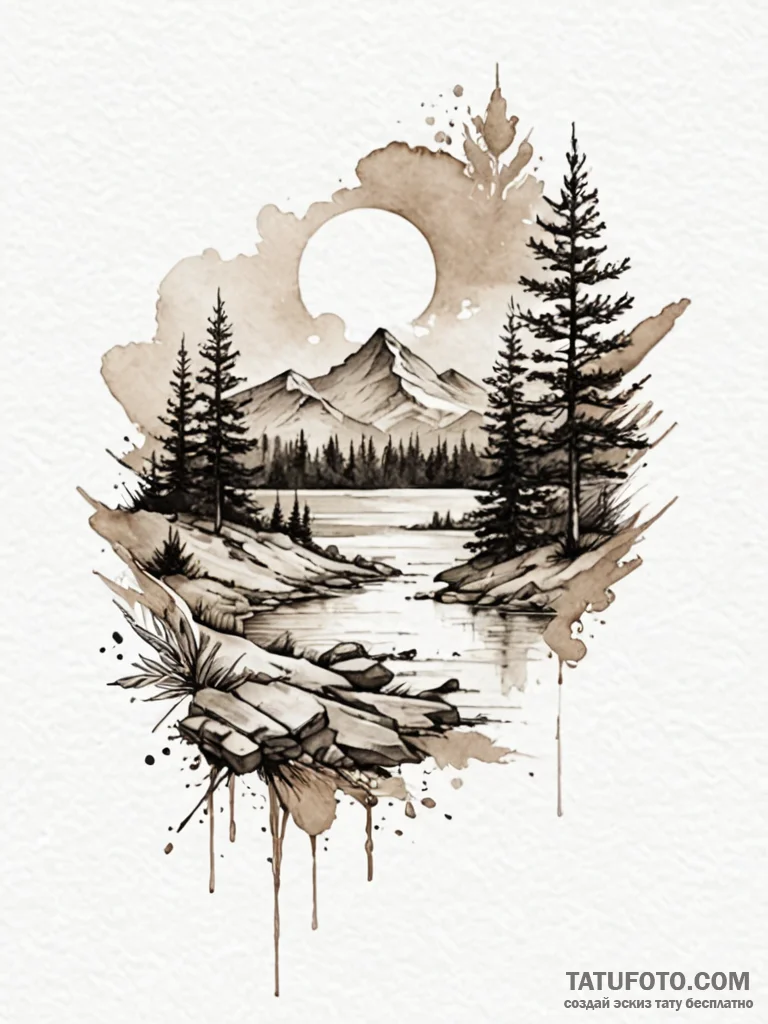 A beautiful, abstract representation of a mem... - эскиз тату (№1752067529_0, 09.07.2025 13:25) — Tatufoto.com