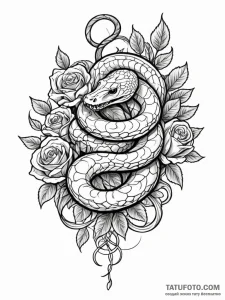 A powerful anaconda, constricting its prey, i... - эскиз тату (№1752067613_0, 09.07.2025 13:26) — Tatufoto.com