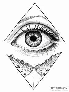 A human eye, with the reflection of a long, o... - эскиз тату (№1752068198_0, 09.07.2025 13:36) — Tatufoto.com