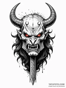 A powerful war hammer, its face is a snarling... - эскиз тату (№1752068281_0, 09.07.2025 13:38) — Tatufoto.com