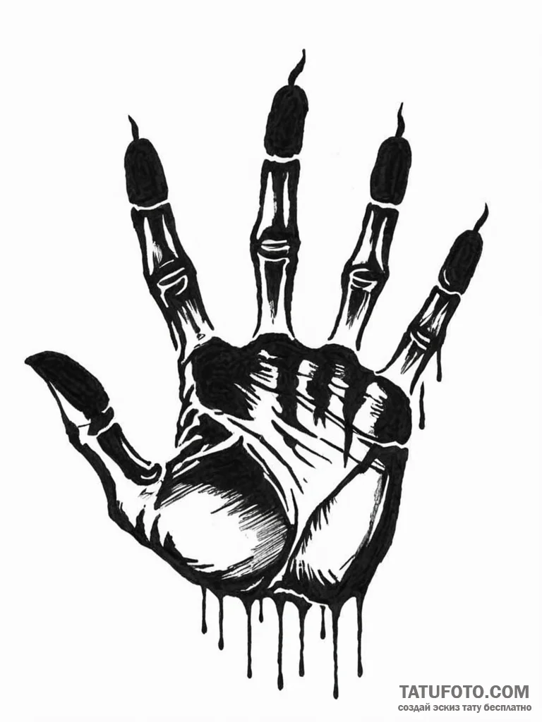 A single, black handprint, but the fingers ar... - эскиз тату (№1752069072_0, 09.07.2025 13:51) — Tatufoto.com