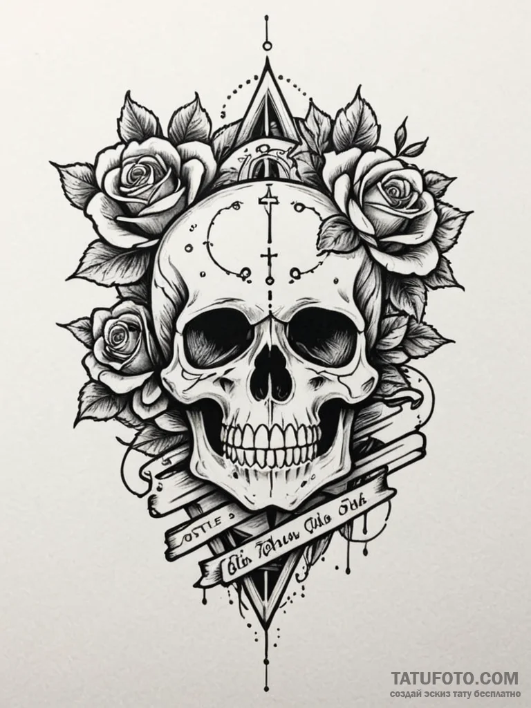 A typewriter, its keys are jumbled and chaoti... - эскиз тату (№1752069322_0, 09.07.2025 13:55) — Tatufoto.com
