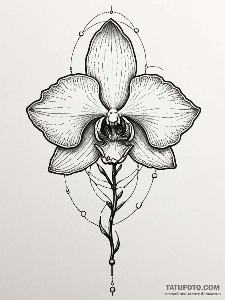 A beautiful, realistic orchid, a symbol of ex... - эскиз тату (№1752074743_0, 09.07.2025 15:25) — Tatufoto.com