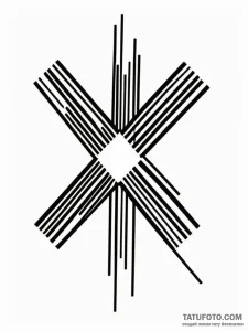 A barcode, but it's crossed out with a bold "... - эскиз тату (№1752074910_0, 09.07.2025 15:28) — Tatufoto.com