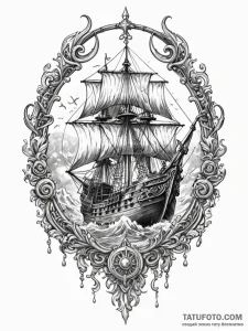 A beautiful, ornate helm of a ship, held stea... - эскиз тату (№1752075411_0, 09.07.2025 15:36) — Tatufoto.com