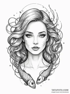A beautiful woman whose skin is covered in be... - эскиз тату (№1752075494_0, 09.07.2025 15:38) — Tatufoto.com