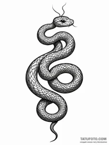 A snake, its body is made of beautiful, flowi... - эскиз тату (№1752075576_0, 09.07.2025 15:39) — Tatufoto.com