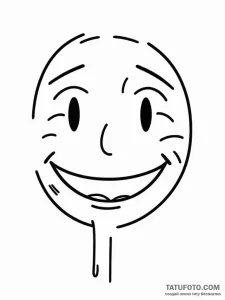 A crudely drawn happy face, but it's crying - эскиз тату (№1752075906_0, 09.07.2025 15:45) — Tatufoto.com