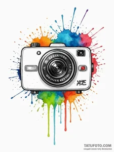 A simple drawing of a security camera, ink il... - эскиз тату (№1752076907_0, 09.07.2025 16:01) — Tatufoto.com