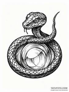 A snake, coiled around a crystal ball, forete... - эскиз тату (№1752077493_0, 09.07.2025 16:11) — Tatufoto.com