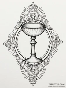 A beautiful, ornate chalice, but it's filled... - эскиз тату (№1752077660_0, 09.07.2025 16:14) — Tatufoto.com