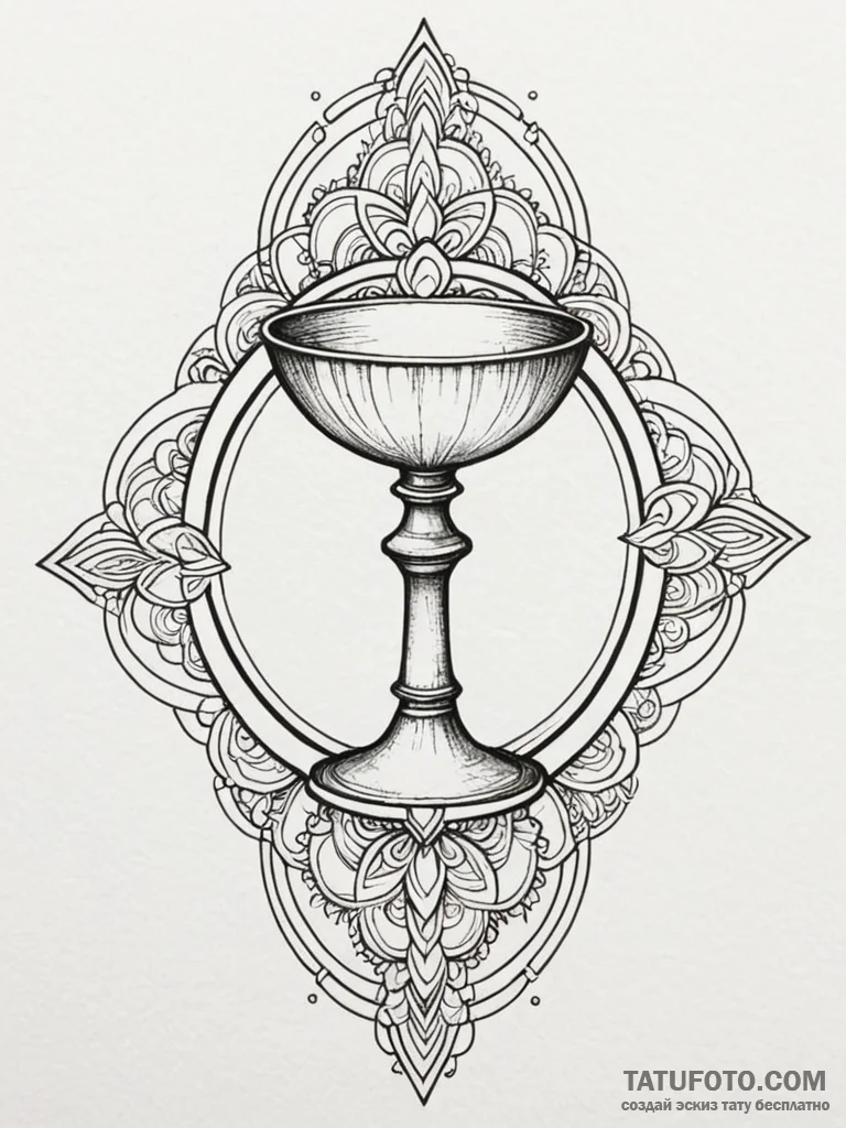 A beautiful, ornate chalice, but it's filled... - эскиз тату (№1752077660_0, 09.07.2025 16:14) — Tatufoto.com