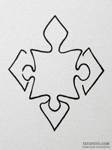 A single, powerful symbol of a completed puzz... - эскиз тату (№1752077911_0, 09.07.2025 16:18) — Tatufoto.com