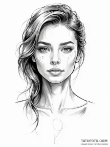 A beautiful woman with her skin glowing from... - эскиз тату (№1752078159_0, 09.07.2025 16:22) — Tatufoto.com