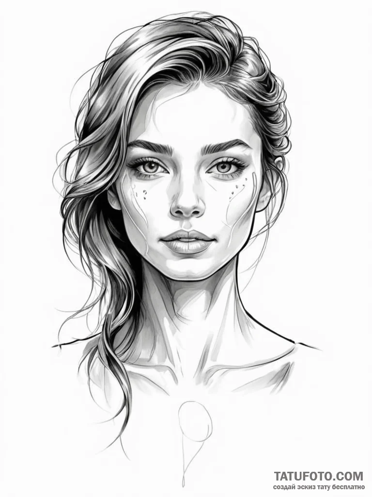 A beautiful woman with her skin glowing from... - эскиз тату (№1752078159_0, 09.07.2025 16:22) — Tatufoto.com